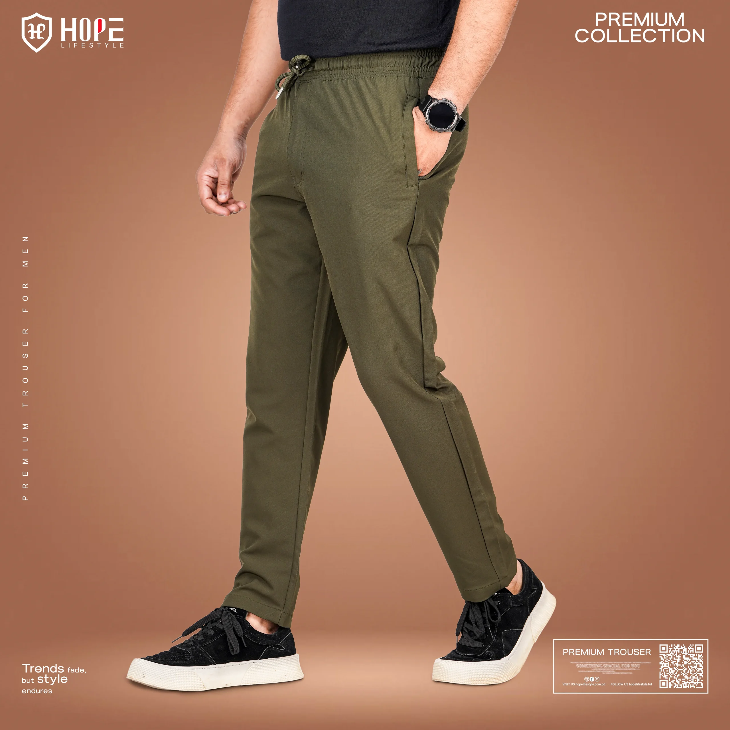 HP-635 Hope Lifestyle Premium Trouser Combo- Black, Olive & Anther - Image 4