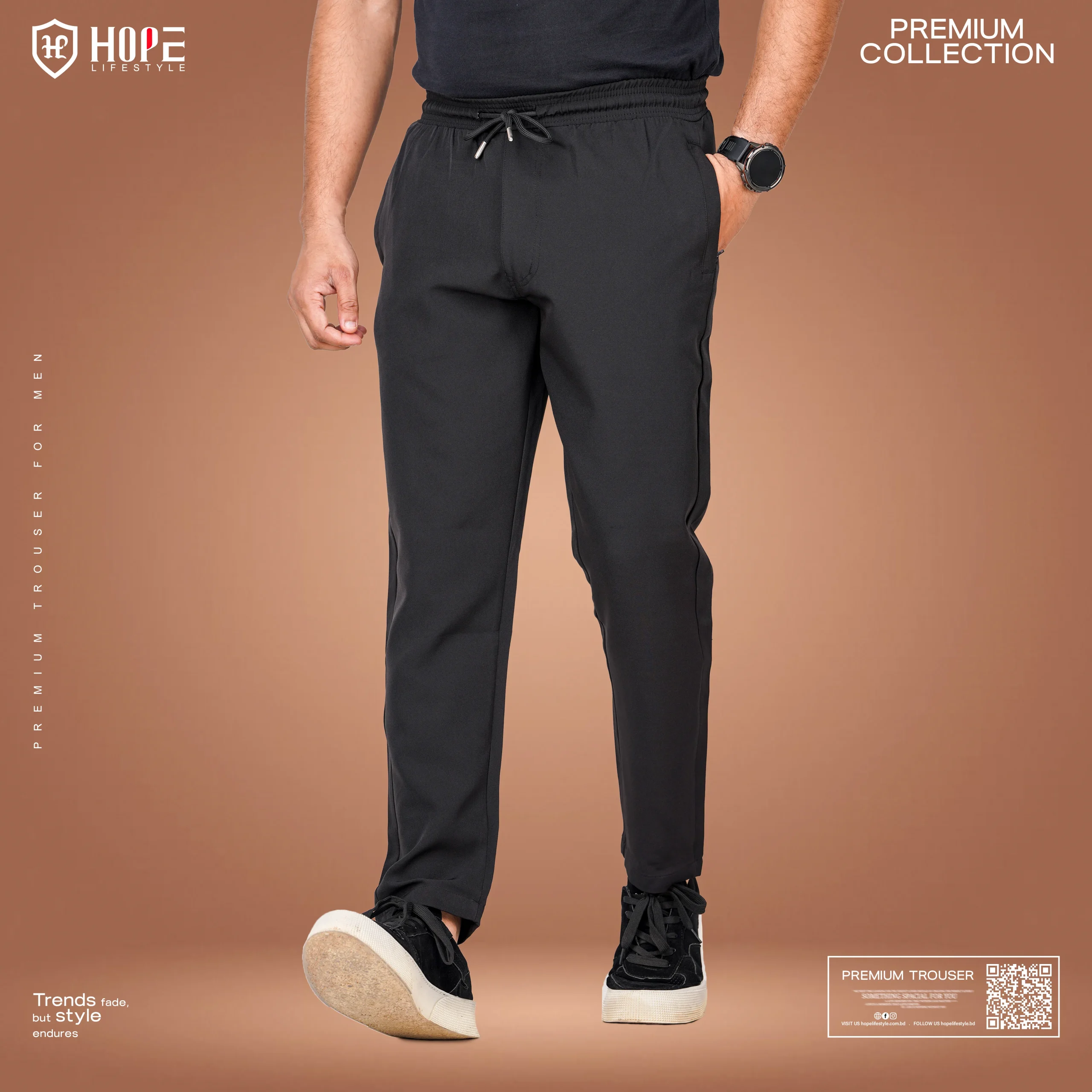 HP-635 Hope Lifestyle Premium Trouser- Black