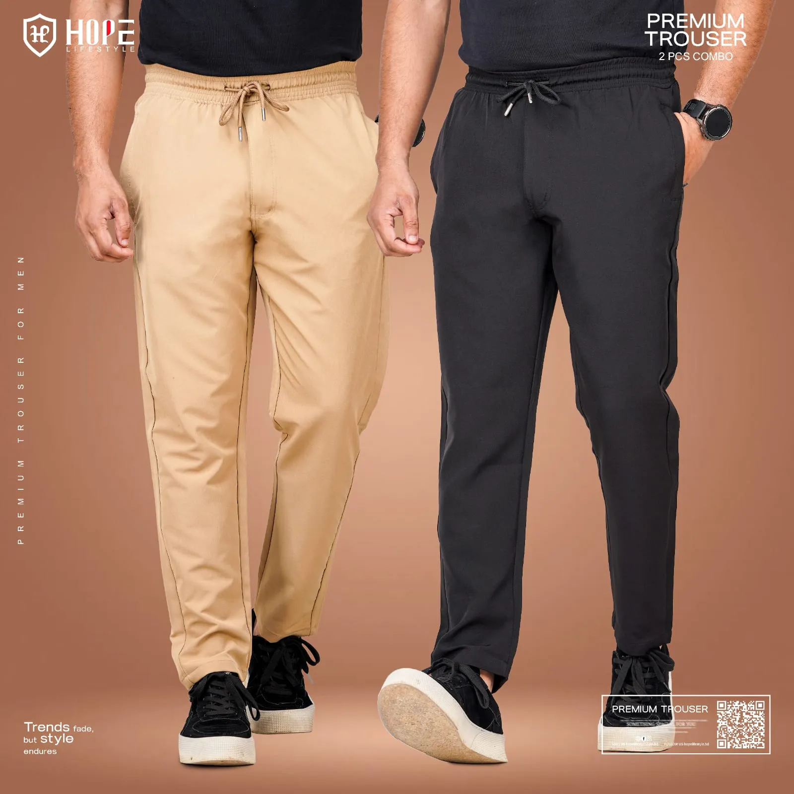 HP-635 Hope Lifestyle Premium Trouser Combo- Black & Brown