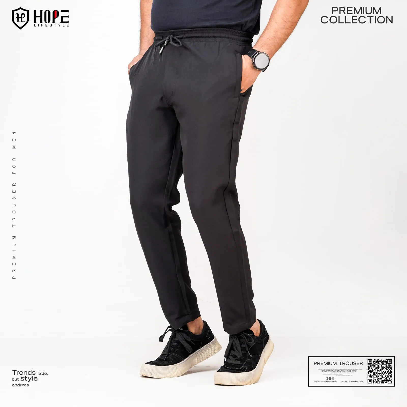 HP-635 Hope Lifestyle Premium Trouser- Black - Image 2