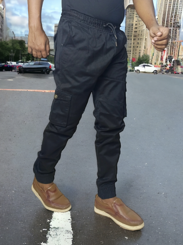 HP-488 Twill Cargo Pants- Black - Image 2