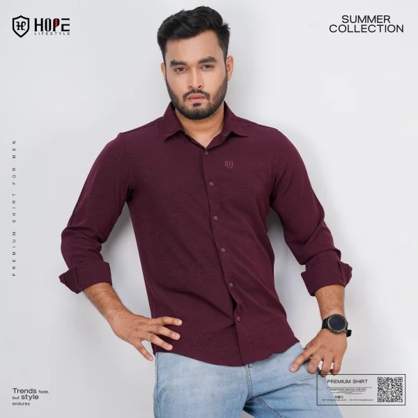 HP-816 Premium Shirt- Maroon - Image 2