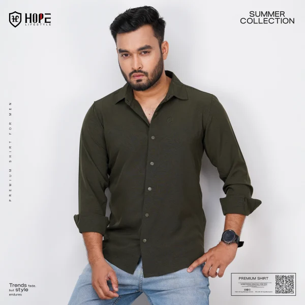 HP-816 Premium Shirt- Olive - Image 2