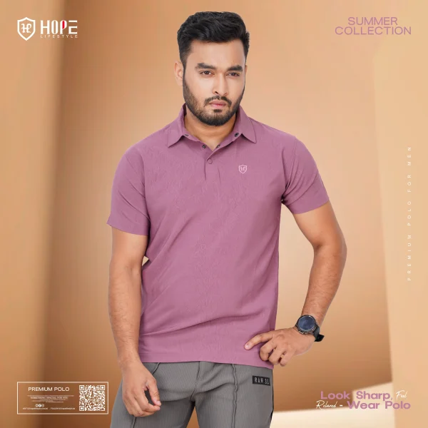 HP-817 Premium Polo T-Shirt- Light Palm
