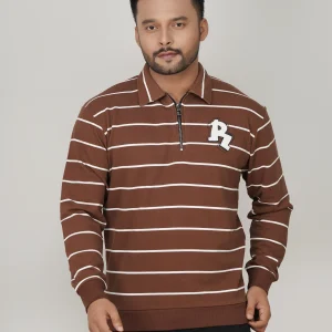 HPL-847 Half-Zip Polo Sweatshirt- Coffee
