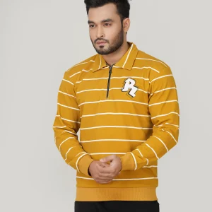 HPL-847 Half-Zip Polo Sweatshirt- Yellow