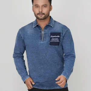 HP-865 Knit Denim Full Sleeve Polo Shirt