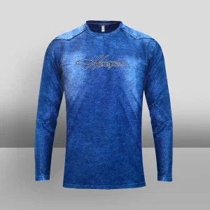 HP-332 Knit Denim Full Sleeve T-Shirt- Navy